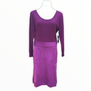 Vertigo NWT Burgundy Sweater Dress Drop Waist S